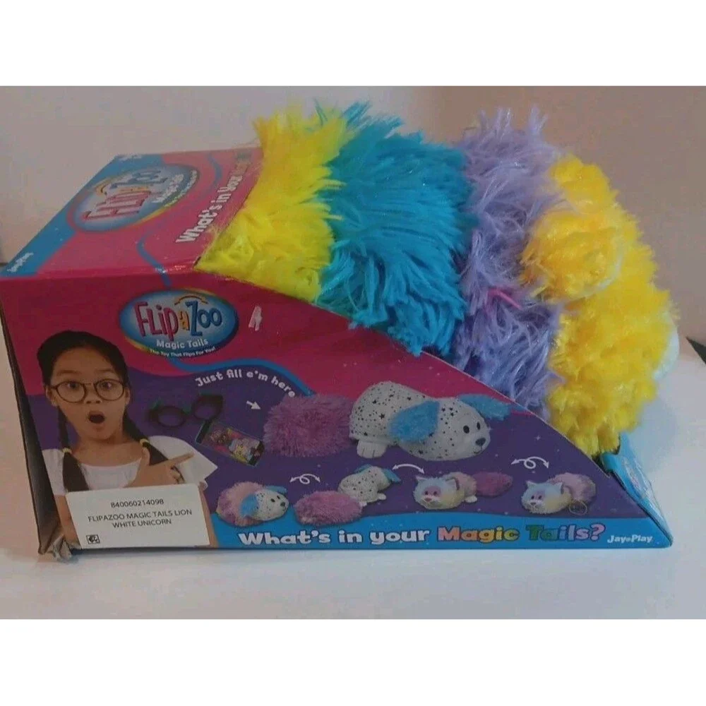 FlipaZoo Magic Tails 2-in-1 Animal Plush Lion Unicorn, Flippable Dolls